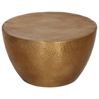 vidaXL Mesa De Centro Aluminio Martillado Lat&oacute;n &Oslash; 50x30 Cm Vidaxl