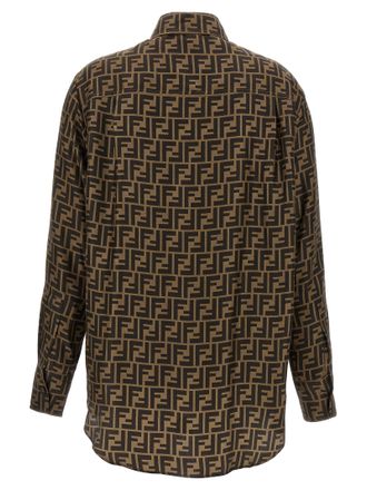 Fendi FF Monogram Silk Blouse - Brown