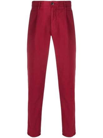 Incotex Chino con pieghe - Rosso