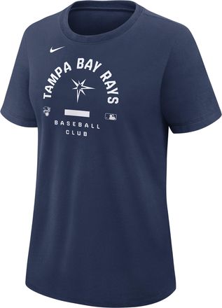 Nike Tampa Bay Rays Authentic Collection Early Work Nike Womens Dri-FIT MLB T-Shirt in Blue | 03N844BTPA-HXK