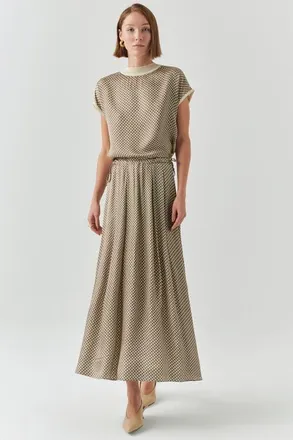 Exquise Dalia Midi Skirt in Beige at Nordstrom, Size X-Small