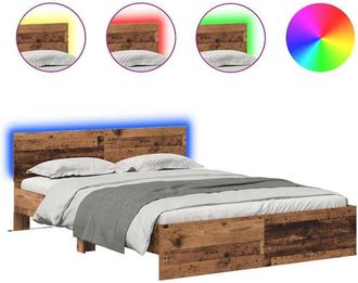 vidaXL Estructura De Cama Con Cabecera Madera Vieja 120 X 190 Cm Vidaxl