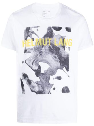 Helmut Lang logo print short-sleeved T-shirt - men - Cotton - M - White