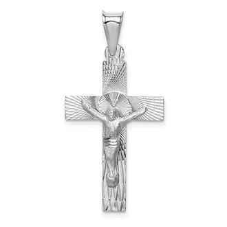 Diamond2Deal 14k White Gold Crucifix Pendant