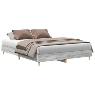 Berkfield Home Bed Frame No Mattress Grey Sonoma 140x200 cm Engineered Wood