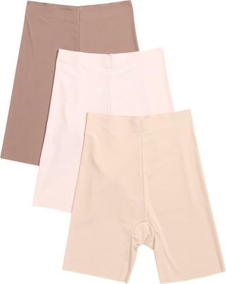 Skinny Girl 2-Pack True Waist Shaping Shorts in Creamy Beige/Shale/Froth at Nordstrom Rack, Size X-Large