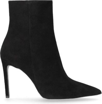 NCUB Zwarte su&egrave;de enkellaars met hak - Dames - Laarzen met Hak - Zwart - 36 EU - Su&egrave;de - Schoenen