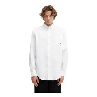 Dr&ocirc;le de Monsieur La Chemise Oxford - Heren - Overhemden - Wit - Maat: S Katoen