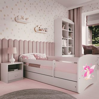 Les Tendances Cama 80x160 Somier Y Caj&oacute;n Incluidos Kocot Kids Babydream El Hada Mariposa Blanco