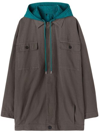 Off-white Bounce colour-block hooded jacket - men - Cotton/Cotton/Polyester - L - Grey