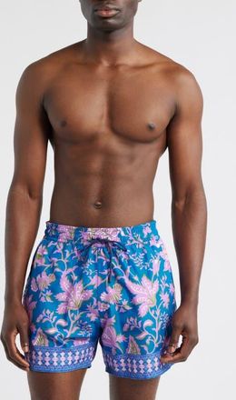 Etro Roma Floral Swim Trunks in Stampa F.do Blu at Nordstrom, Size Xx-Large