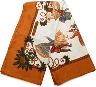 Herm&egrave;s Pre-owned Scarves, female, Multicolor, Size: ONE SIZE Pre-owned Vintage Silk Scarf