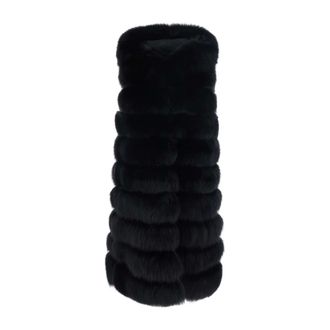 Suprema Jassen, Dames, Zwart, XS, Lange Gilet met Bont