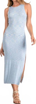 Elan Back Twist Cutout Dress In Blue White