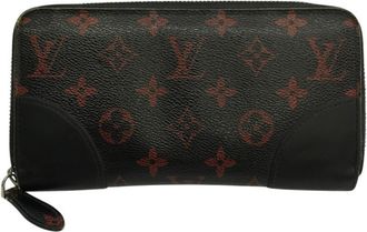 Louis Vuitton Monogram Black Noir Red Color Long Wallet (Bi-Fold) (Pre-Owned)