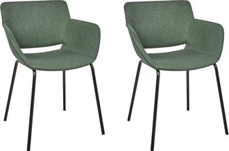 Beliani Set of 2 Dining Chairs AXTEL Green