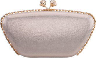 Nina Goddess Frame Clutch in Platino at Nordstrom