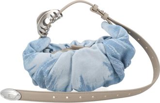 Diesel Light Blue Ruched Fabric Shoulder Bag