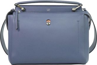 Fendi Dotcom Convertible Satchel Leather Blue Leather Handbag (Pre-Owned)