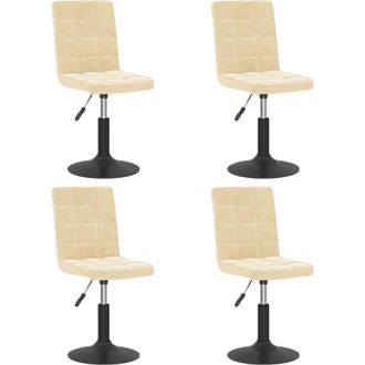 vidaXL Sillas De Comedor Giratorias 4 Unidades Terciopelo Crema Vidaxl