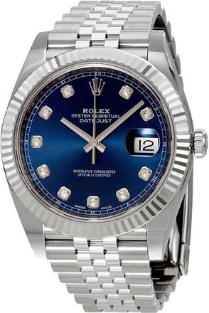 Rolex Datejust Blue Diamond Dial Automatic Mens Jubilee Watch 126334BLDJ
