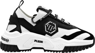 Philipp Plein Schoenen, unisex, Zwart, 47 EU, Leer, Low-top Sneakers Predator