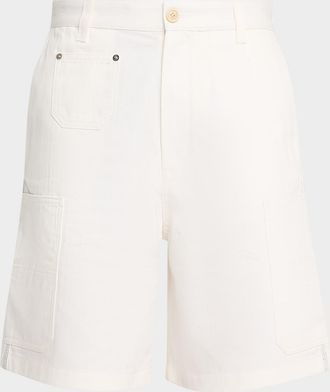 Givenchy Mens Denim Relaxed-Fit Carpenter Shorts