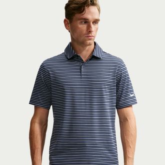Nike Mens Velocity Dri-FIT Striped Golf Polo in Blue | IO0699-491