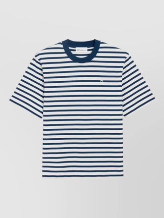 Ami boxy fit striped t shirt crew neck