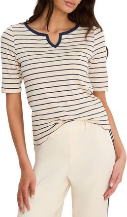 Nic+Zoe Stripe Cotton Top in Indigo Multi at Nordstrom, Size Xx-Large
