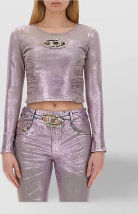 Diesel fse cropped metallic embellished t-shirt