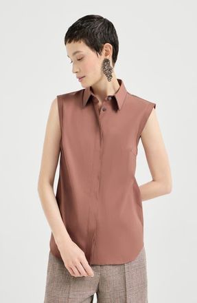 Brunello Cucinelli Stretch poplin shirt in Orange at Nordstrom, Size 3X-Large Eu