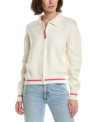 Brodie Varsity Zip Through Cashmere-Blend Jacket