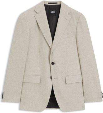 BOSS Patterned slim-fit blazer in a wool-cashmere blend