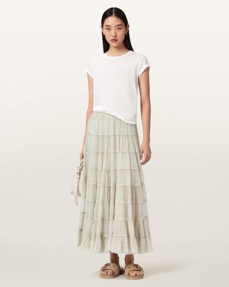 AllSaints Eva Tiered Midi Skirt