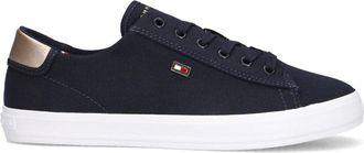 Tommy Hilfiger Schoenen, Dames, Blauw, 40 EU, Canvas Veterschoenen