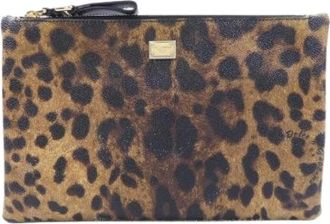 Dolce & Gabbana Pre-owned Clutches, female, Brown, Size: ONE SIZE Pre-owned Leather Pouch