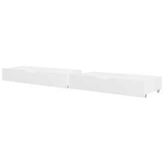 Beliani Beliani - Conjunto De 2 Cajones De Almacenaje Para Cama De Madera Maciza Blanco Cronat