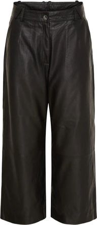 BTF-CPH Pantalones de cuero 3/4 de pierna ancha - Trousers - Mujer - Negro - 2XL