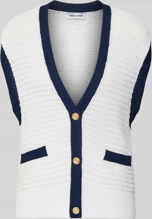 More & More More & More Strickweste aus Viskose-Mix mit V-Ausschnitt in Offwhite, Gr&ouml;&szlig;e 34