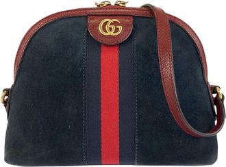 Gucci Blue Suede & Leather Ophidia Shoulder Bag (Authentic Pre-Loved)