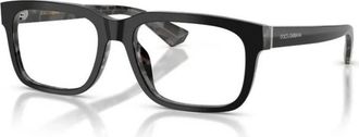 Dolce & Gabbana Rechthoekig Montuur - Heren - Brillen - Zwart - 56 MM - Accessoires