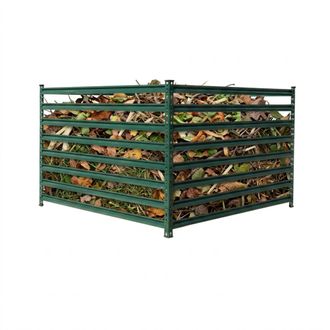 Relaxdays Relaxdays Compostador Met&aacute;lico Para Jard&iacute;n, 90 X 120 X 120 Cm, 1296 L, Acero Galvanizado, Verde