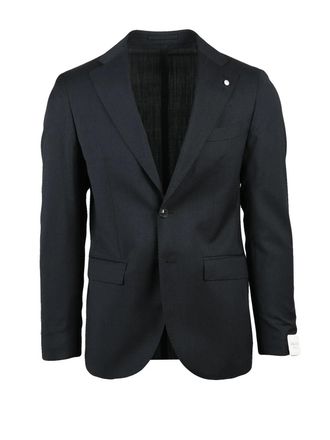 L.B.M. 1911 Black Virgin Wool Rounded Jacket