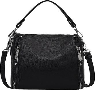 Generic Compatible For Women Handbags Cowhide Fashion Shoulder Bag Ladies Messenger Bags Female Tote(Black)