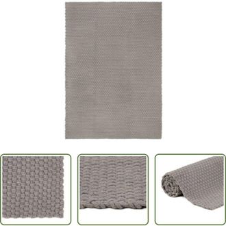 vidaXL vidaXL Tappeto per soggiorno - Tappeto Rettangolare Grigio 160x230 cm in Cotone
