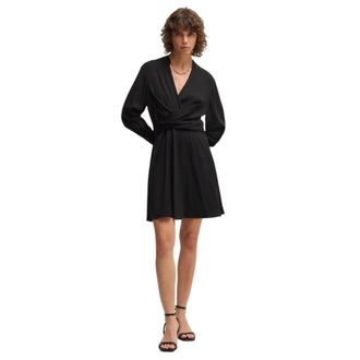 HUGO BOSS Dimkai-wikkeljurk voor dames (Zwart)