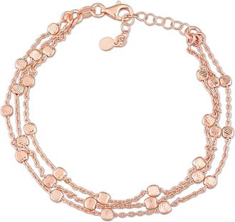 Mimi & Max Multi-Strand Chain Bracelet in 18k Rose Gold Plated Sterling Silver, 7.5 in