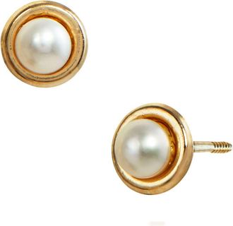 Savvy Cie Jewels 14KT GOLD 4mm CULTURED FRESHWATER PEARL STUD EARRINGS
