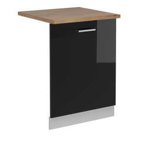 Vicco Panel Frontal Del Lavavajillas R-line, Negro Brillo Intenso, 60 Cm, Et Roble Vicco